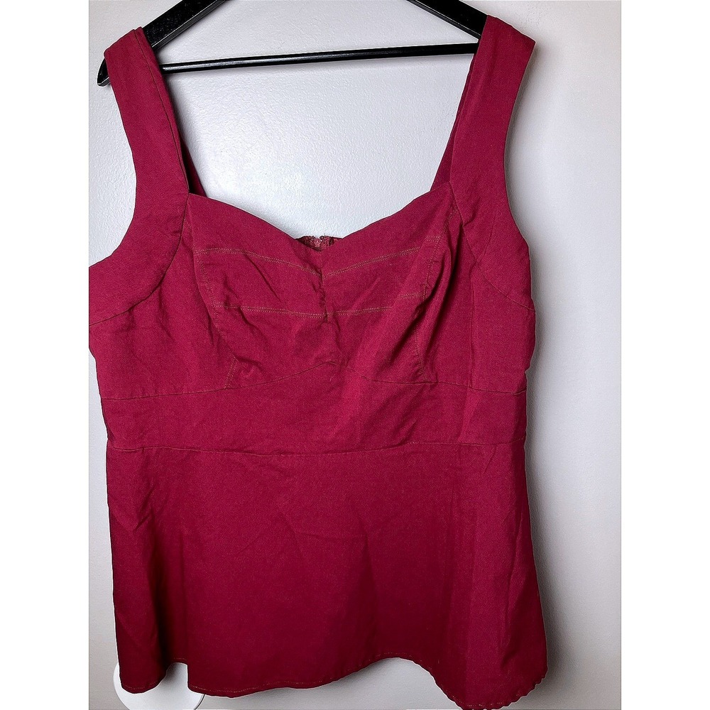 Torrid Women's Plus Size 4 Red Sweetheart Peplum Sleeveless Top Romantic Goth